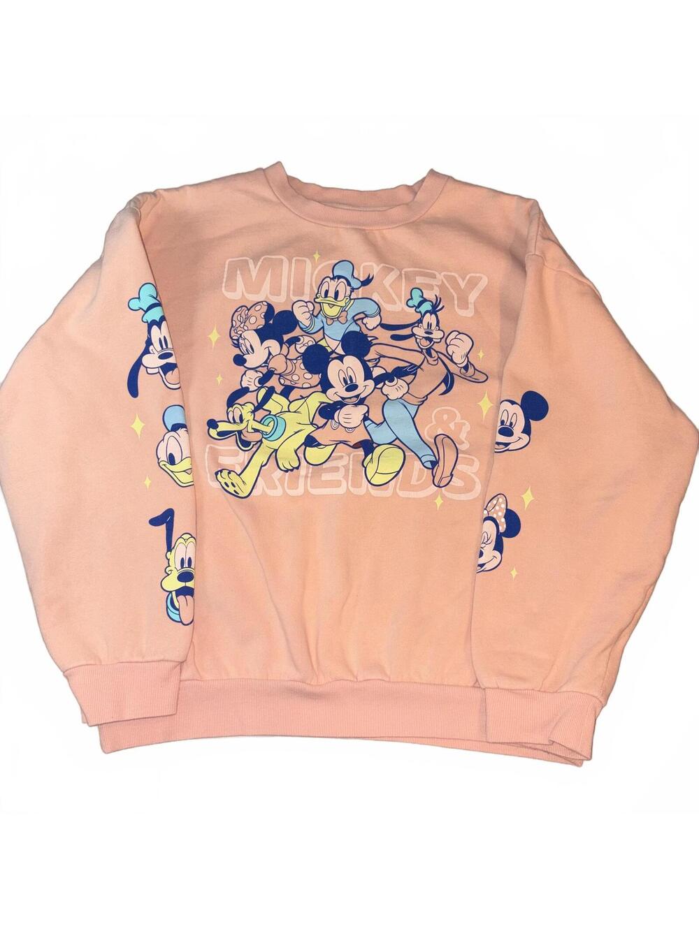 Disney Mickey & Co. Peach Crewneck Sweatshirt Size Large Girlhood Kidcore